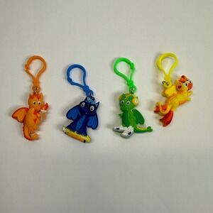 Set of‎ 4 Kids Heart Challenge Dragon Keychains Orange Blue Green Yellow Pendant